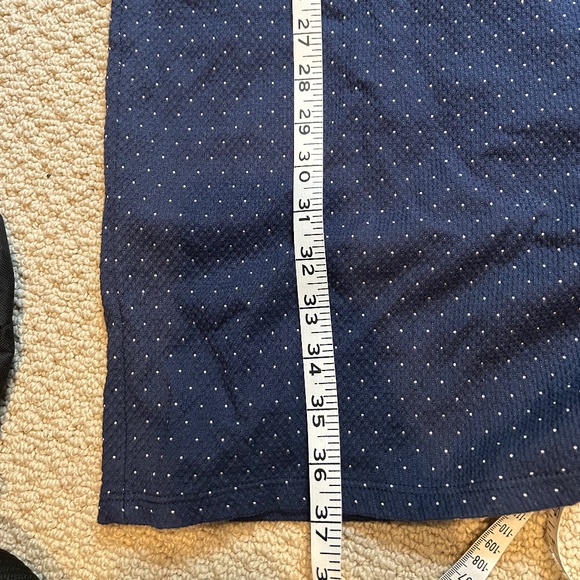 Promod Navy Blue with White Polka Dots Sheath Dress - Picture 7 of 8